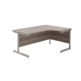 First Radial Right Hand Desk 1600x1200x730mm Grey Oak