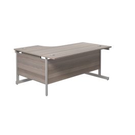 First Radial Right Hand Desk 1600x1200x730mm Grey Oak