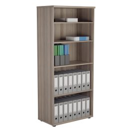 First 4 Shelf Wooden Bookcase 800x450x1800mm Grey Oak