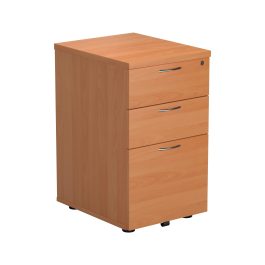 First 3 Drawer Under Desk Pedestal 404x500x690mm Beech