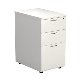 First 3 Drawer Desk High Pedestal 404x600x730mm White