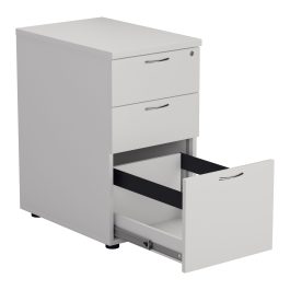 First 3 Drawer Desk High Pedestal 404x600x730mm White