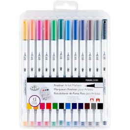 Royal & Langnickel Fineliner 12 Artist Markers with Case
