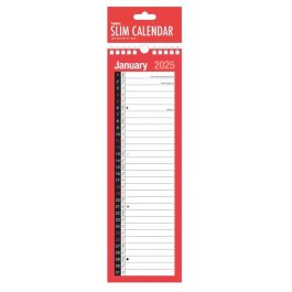 Tallon Red & Black Month To View Slim Calendar 2025