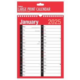 Tallon Red & Black A4 Month To View 2-Column Planner 2025