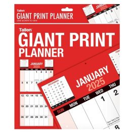 Tallon Red & Black Month To View Giant Print Planner 2025