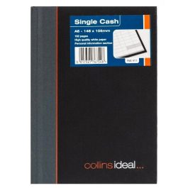 Collins Ideal A6 Single Cash Casebound 192 Pages Black