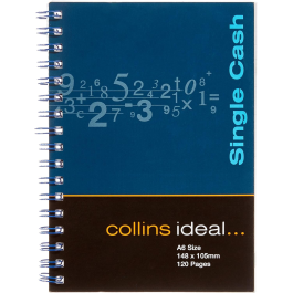 Collins Ideal 7 A6 Cashbook Wiro Single Cash 120 Pages Blue