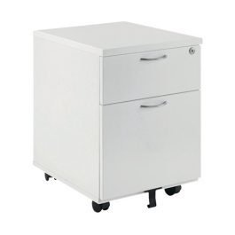 First 2 Drawer Mobile Pedestal 404x500x595mm White