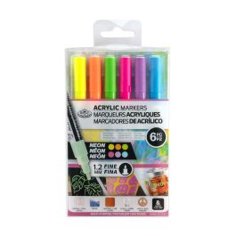 Royal & Langnickel Acrylic Paint Markers 1.2mm Neon Pack of 6
