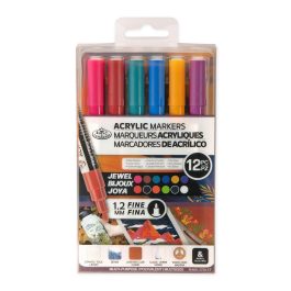 Royal & Langnickel Acrylic Paint Markers 1.2mm Jewel Pack of 12