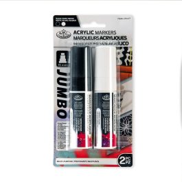 Royal & Langnickel Acrylic Paint Markers 15mm Black / White Pack of 2