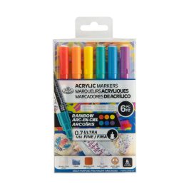 Royal & Langnickel Acrylic Paint Markers 0.7mm Rainbow Pack of 6