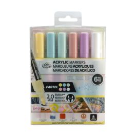 Royal & Langnickel Acrylic Paint Markers 2mm Reversible Tips Pastel Pack of 6