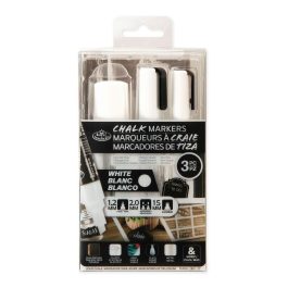 Royal & Langnickel Chalk Markers Assorted Tips White Pack of 3