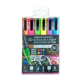 Royal & Langnickel Chalk Markers 2mm Reversible Tips Neon Pack of 6