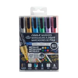Royal & Langnickel Chalk Markers 2mm Reversible Tips Metallics Pack of 6