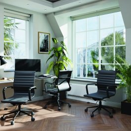 The Cologne Chair Black with Black Chrome Base