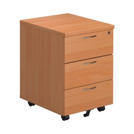 First 3 Drawer Mobile Pedestal 404x500x595mm Beech