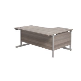 First Radial Left Hand Desk 1800x1200x730mm Grey Oak