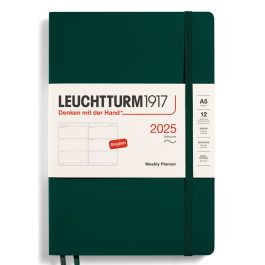 Leuchtturm A5 Softcover Weekly Planner 2025 Forest Green