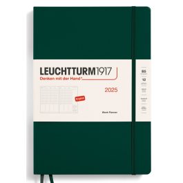 Leuchtturm A5 Hardcover Week Vertical Planner 2025 Forest Green