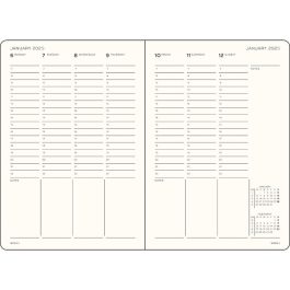 Leuchtturm A5 Hardcover Week Vertical Planner 2025 Black