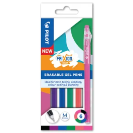 Pilot Frixion Ball Stick Gel Assorted Pk 6