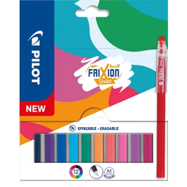 Pilot Frixion Ball Stick Gel Assorted Pk 12