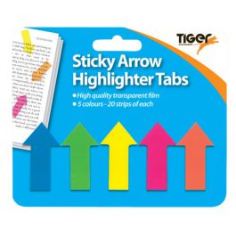 Tiger Arrow Neon Sticky Highlighter Tabs Pk 100