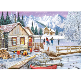 Gibsons Jigsaw Winter at the Cabin 1000 Piece Puzzle