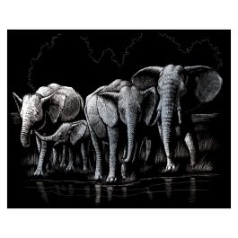 Royal & Langnickel Silver Foil 8 x 10 Elephant Herd