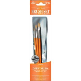 Royal & Langnickel Golden Taklon Shader Brush Set 3 Pc