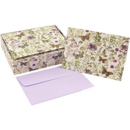 Peter Pauper Press Note Cards amethyst Butterflies