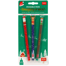 Legami Set of 3 Erasable Gel Pens Naughty or Nice