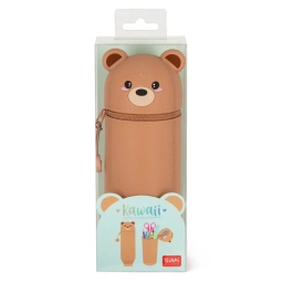 Legami Kawaii 2 in 1 Soft Silicone Pencil Case Teddy Bear