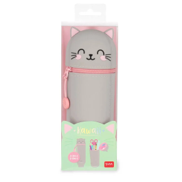 Legami Kawaii 2 in 1 Soft Silicone Pencil Case Kitty