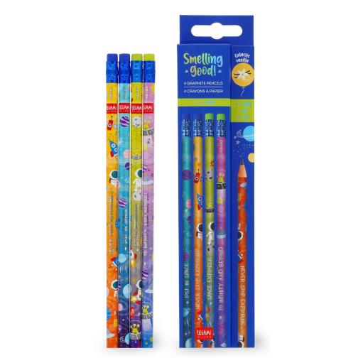 Legami Set of 4 Scented HB Graphite Pencils - Space