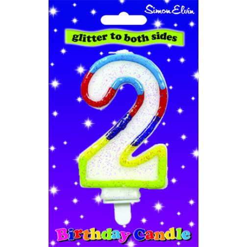 Simon Elvin Glitter Birthday Candle Number 2 - CDL903