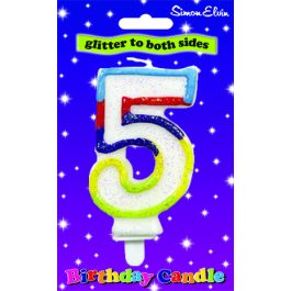 Simon Elvin Glitter Birthday Candle Number 5 – CDL906