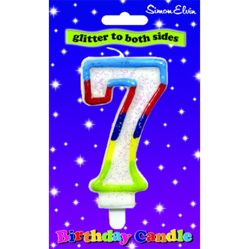 Simon Elvin Glitter Birthday Candle Number 7 - CDL908