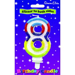 Simon Elvin Glitter Birthday Candle Number 8 – CDL909