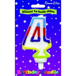 Simon Elvin Glitter Birthday Candle Number 4 – CDL905