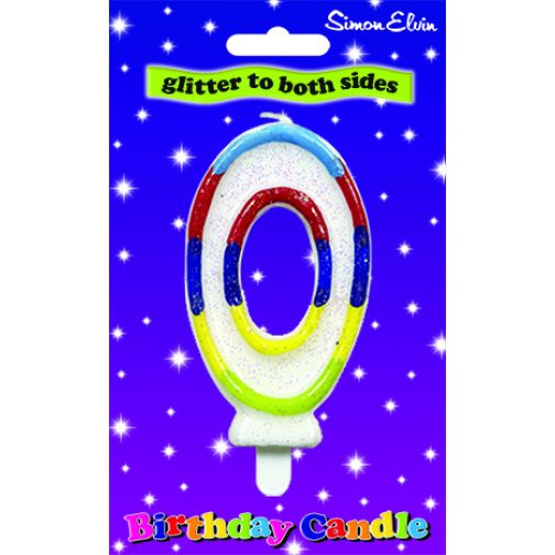 Simon Elvin Glitter Birthday Candle Number 0 - CDL901