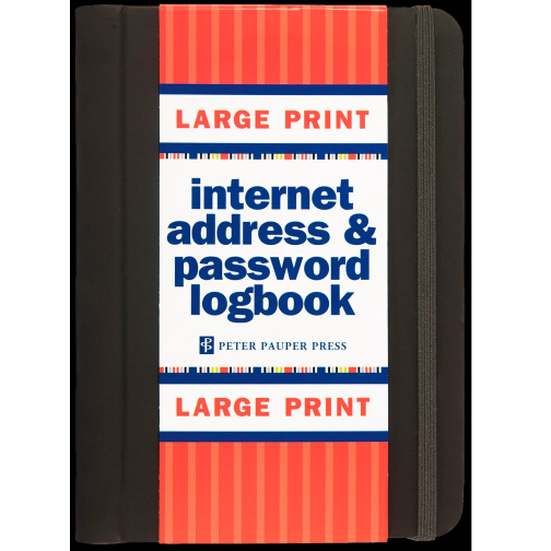 Peter Pauper Internet Address / Password Log Book Black Large Print