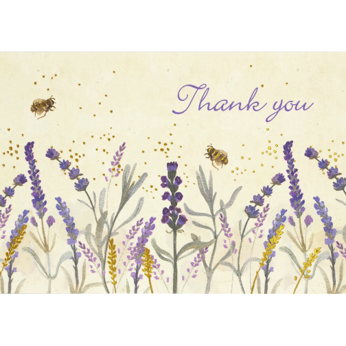 Peter Pauper Press Thank You Note Cards Lavender & Honey