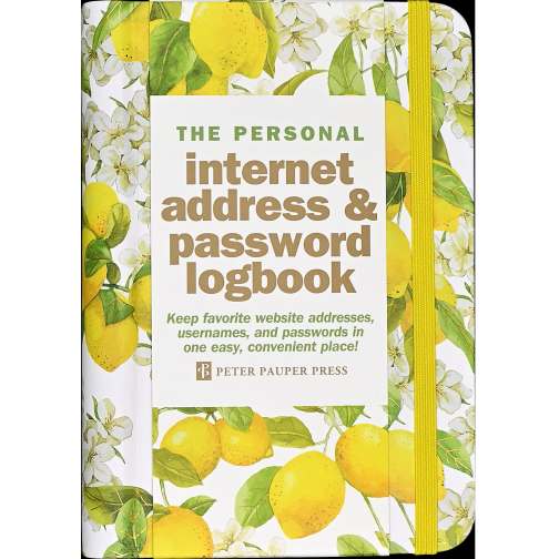 Peter Pauper Internet Address / Password Log Book Amalfi Lemons