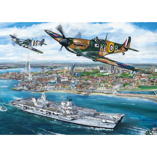 Gibsons Jigsaw Portsmouth Flypast 1000 Piece Puzzle - Image 2