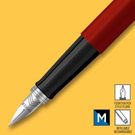 Parker Jotter Fountain Pen Red / Stainless Steel Barrel