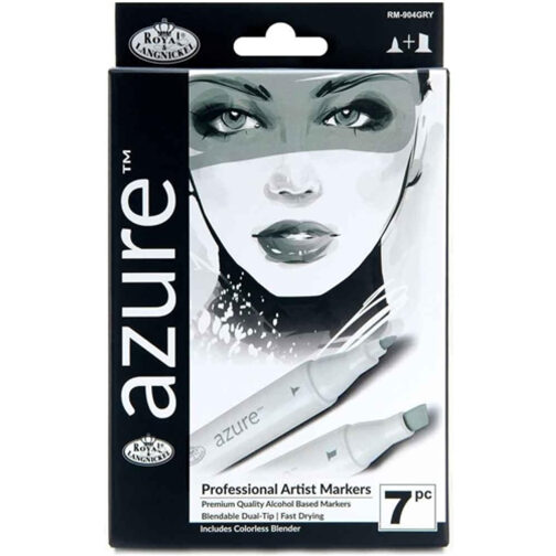 Royal & Langnickel Azure Artist Markers Grayscale Colour Set 7pc